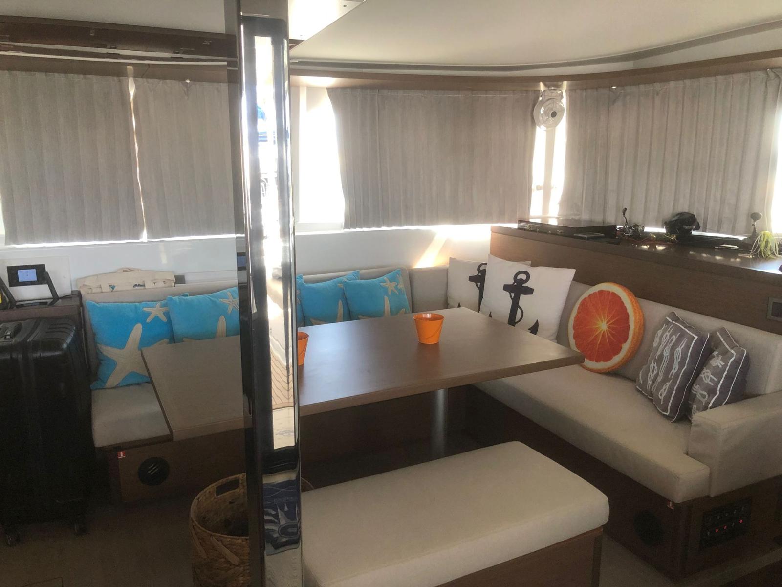 Lagoon 46 catamaran exterior view at marina